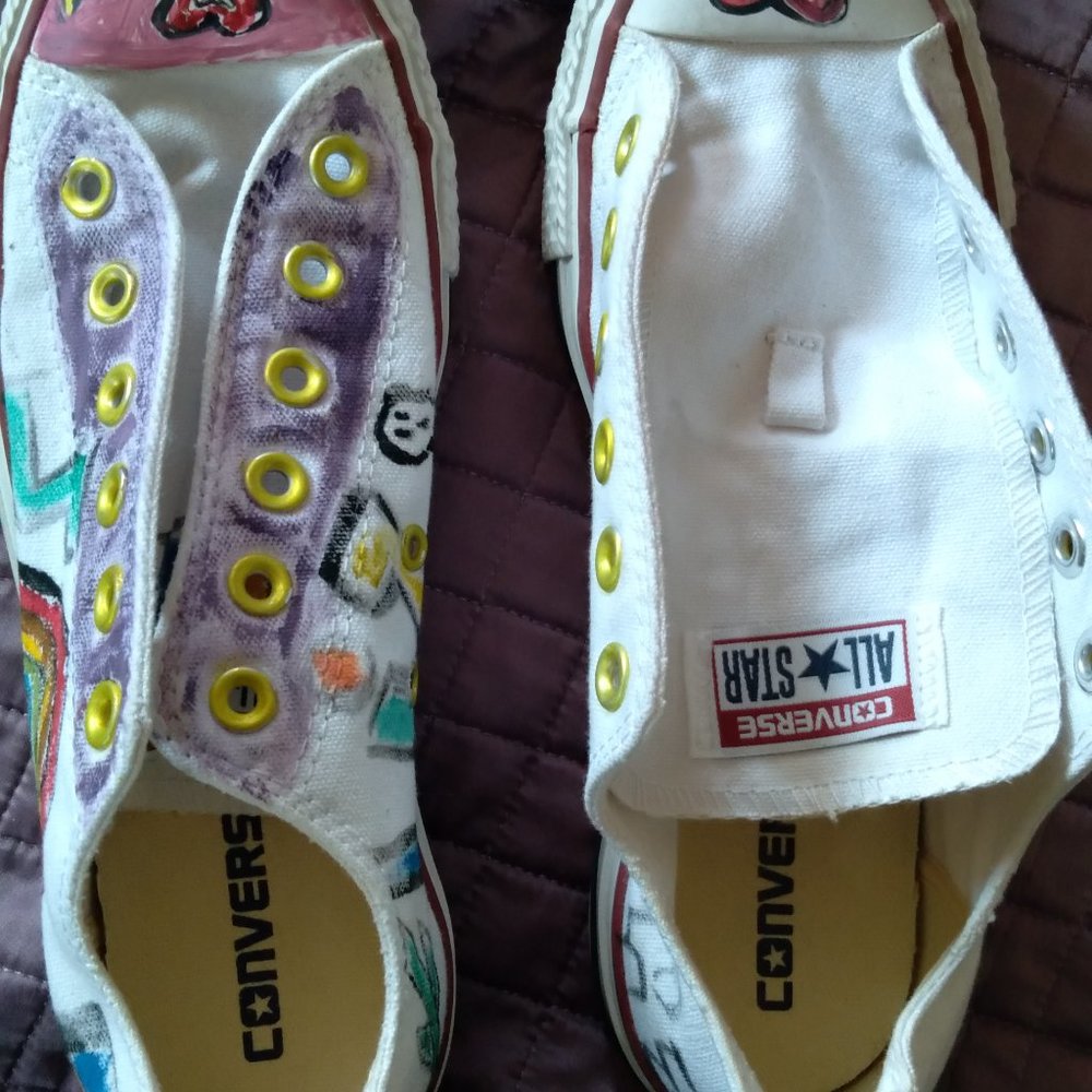 Unfinished custom paint Converse shoes